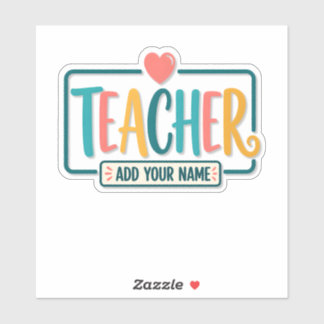Colorful Teacher Personalized Name Sign シール