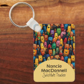 Colorful Teacher Tutoring Appreciation Pen Pattern キーホルダー (正面)