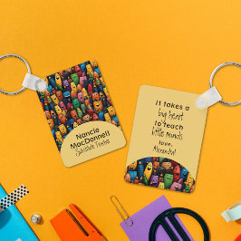 Colorful Teacher Tutoring Appreciation Pen Pattern キーホルダー