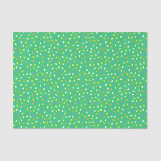 Colorful Terrazzo Confetti Pattern Bright Green 薄葉紙 (正面)