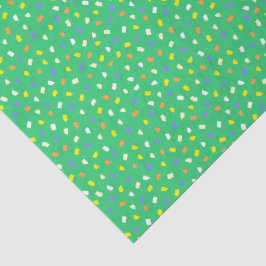 Colorful Terrazzo Confetti Pattern Bright Green 薄葉紙