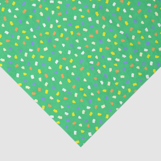 Colorful Terrazzo Confetti Pattern Bright Green 薄葉紙 (詳細)