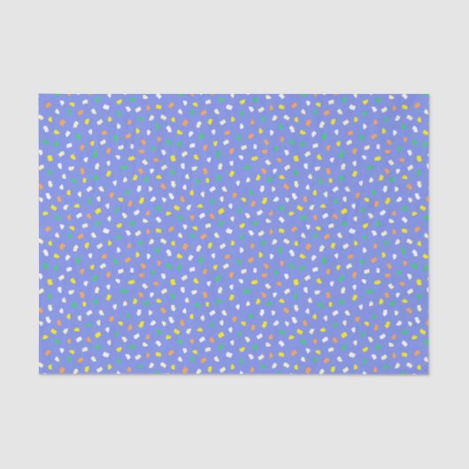 Colorful Terrazzo Confetti Pattern Dusty Blue 薄葉紙 (正面)