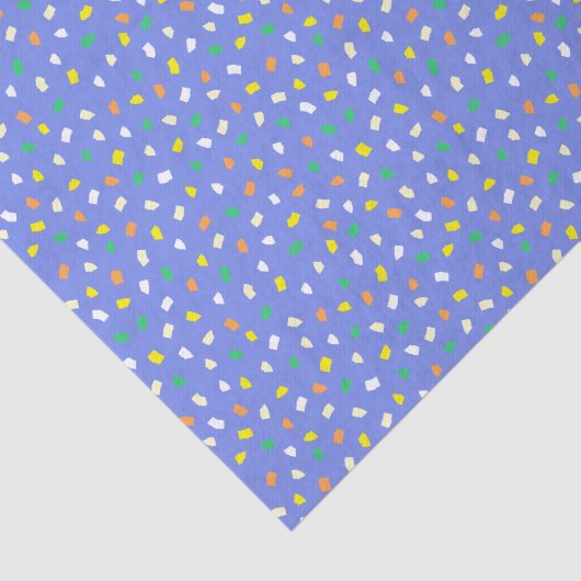 Colorful Terrazzo Confetti Pattern Dusty Blue 薄葉紙 (詳細)