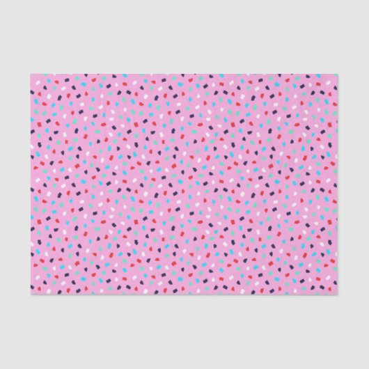 Colorful Terrazzo Confetti Pattern Grapefruit Pink 薄葉紙 (正面)
