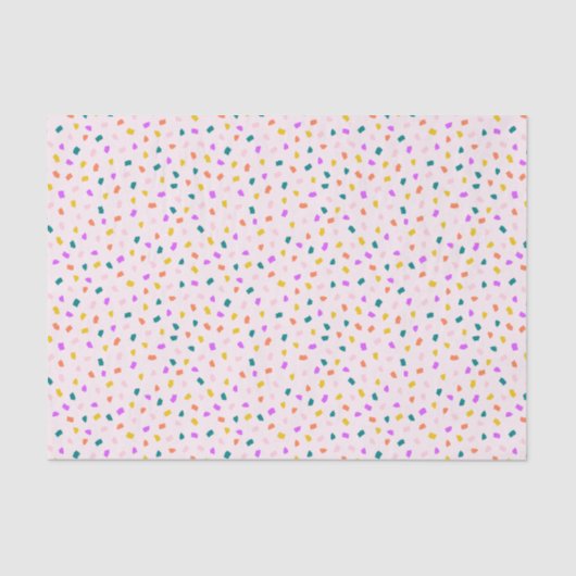 Colorful Terrazzo Confetti Pattern Pink Lemonade 薄葉紙 (正面)