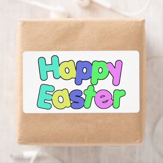 Colorful Text Happy Easter   ラベル (インサイチュ)