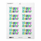 Colorful Text Happy Easter   ラベル (フルシート)