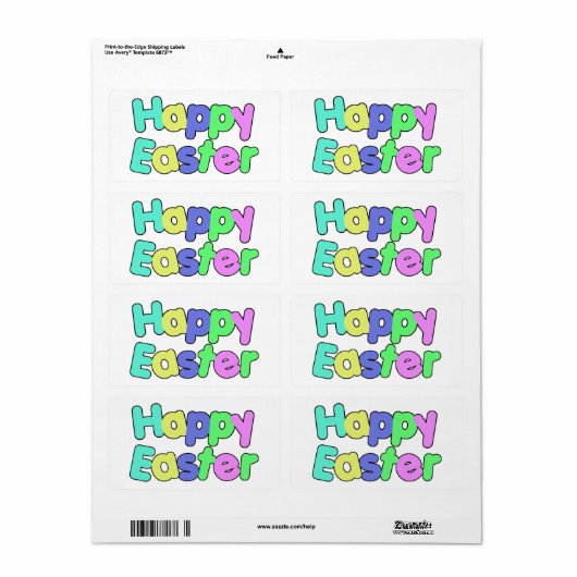 Colorful Text Happy Easter   ラベル (フルシート)