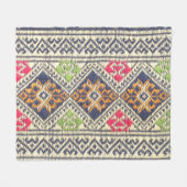 Colorful Thailand style rug surface close up vinta フリースブランケット (正面(横))