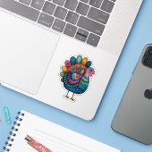 Colorful Thanksgiving Turkey シール (ノートパソコンとiPhone)