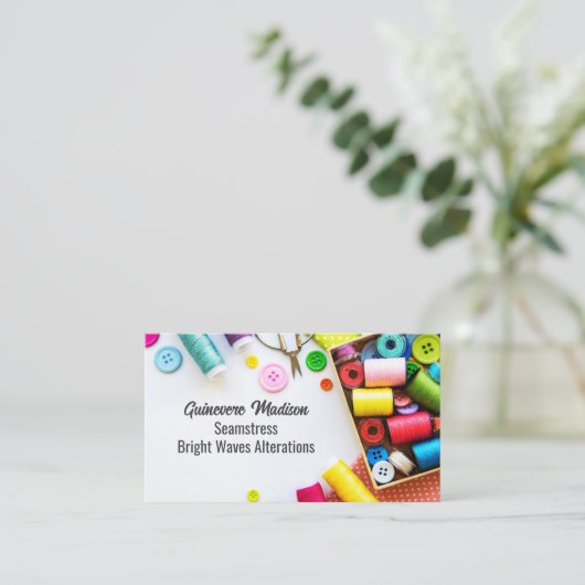 Colorful Thread Seamstress Sewing Company  名刺 (スタンド正面)