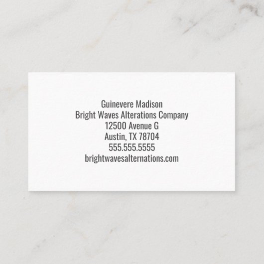 Colorful Thread Seamstress Sewing Company  名刺 (裏面)