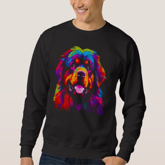 Colorful Tibetan Mastiff Dog スウェットシャツ (正面)