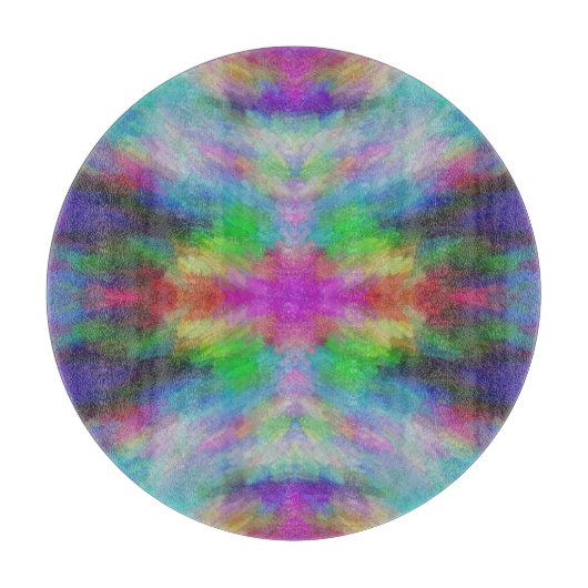 Colorful Tie Dye Style Art カッティングボード (正面)