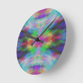Colorful Tie Dye Style Art ラウンド壁時計 (傾斜)