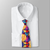 Colorful tie featuring a vibrant tropical design ネクタイ (タイ)