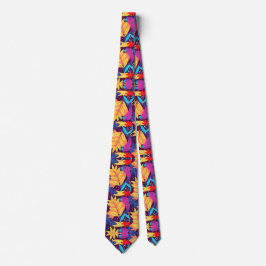 Colorful tie featuring a vibrant tropical design ネクタイ