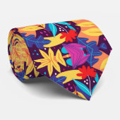 Colorful tie featuring a vibrant tropical design ネクタイ (ロール)