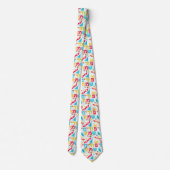 Colorful Tie with Hebrew "Happy Purim" Text ネクタイ (裏面)