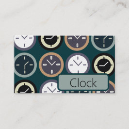 Colorful Time Clock Pattern Repair Watchmaker 名刺