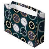 Colorful Time Clock Pattern Watchmaker Birthday ラージペーパーバッグ (裏面アングル)