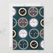 Colorful Time Clock Pattern Watchmaker Birthday 招待状 (裏面)