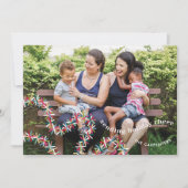 Colorful Tinsel Garland Christmas Photo Card 招待状 (正面)