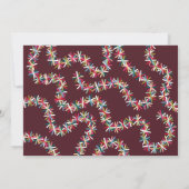 Colorful Tinsel Garland Christmas Photo Card 招待状 (裏面)