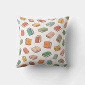 Colorful Tiny Repeating Books Pattern クッション (裏面)