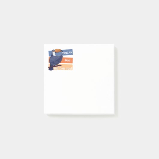 Colorful Toucan Bird with Positive Message ポストイット (正面)