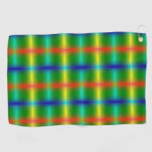 Colorful towel featuring a vibrant plaid pattern  ゴルフタオル (横)