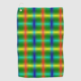 Colorful towel featuring a vibrant plaid pattern  ゴルフタオル