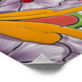 Colorful traditional hand-painted Mexican pottery ポスター (角)