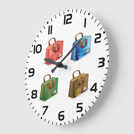 Colorful Travel Briefcase Collection ラージ壁時計 (傾斜)