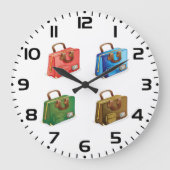 Colorful Travel Briefcase Collection ラージ壁時計 (正面)