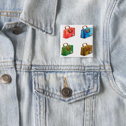 Colorful Travel Briefcase Collection 缶バッジ