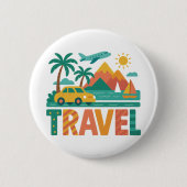 Colorful Travel Vacation Adventure 缶バッジ (正面)