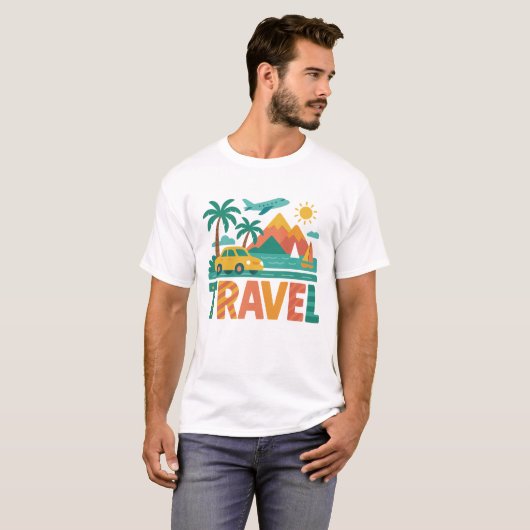 Colorful Travel Vacation Adventure Tシャツ (正面フル)