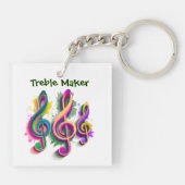 Colorful Treble Clef Music Design キーホルダー (裏面)