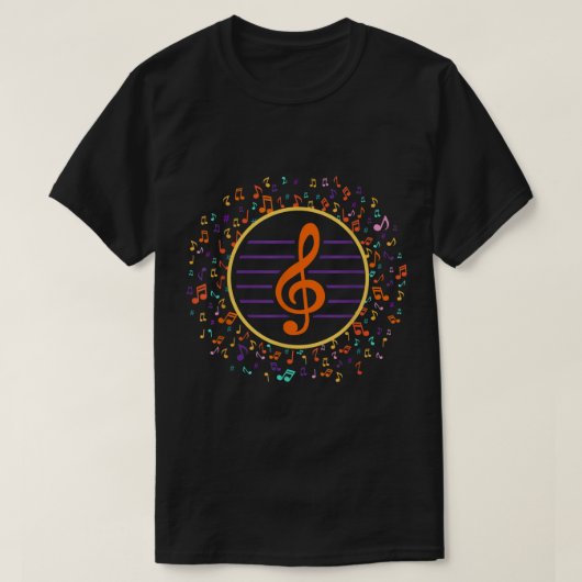 Colorful Treble Clef | Vibrant Music Note Art Tシャツ (デザイン正面)