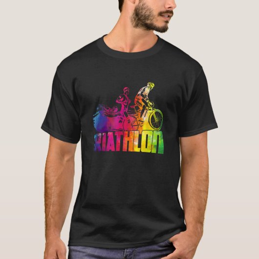 Colorful Triathlon  Triathlete Triathlon Tシャツ (正面)