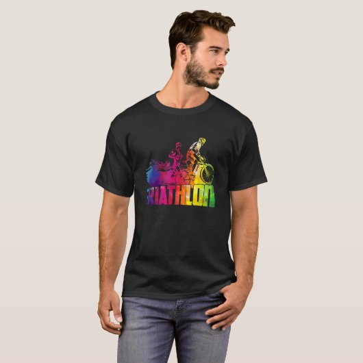 Colorful Triathlon  Triathlete Triathlon Tシャツ (正面フル)