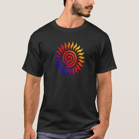 COLORFUL TRIBAL SUN SPIRAL SYMBOL Premium Tシャツ (正面)