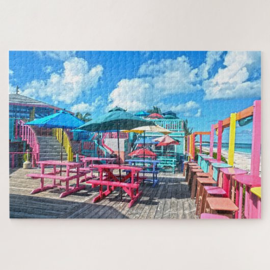 Colorful Tropical Bahamas Bar and Grill ジグソーパズル (横)