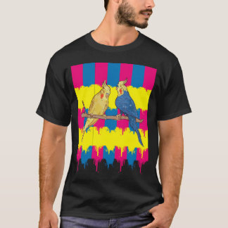 Colorful Tropical Birds Illustration Artwork. Tシャツ