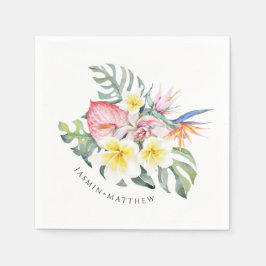 Colorful Tropical Floral Botanical Wedding  スタンダードカクテルナプキン