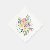 Colorful Tropical Floral Botanical Wedding スタンダードカクテルナプキン (角)