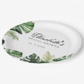 Colorful Tropical Floral | Greenery bridal shower  ペーパープレート (アングル)