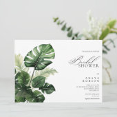 Colorful Tropical Floral | Greenery bridal shower  招待状 (スタンド正面)